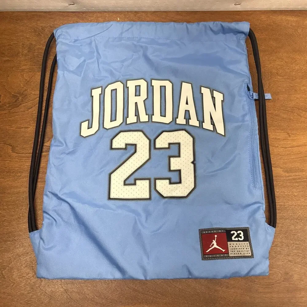 Nike Air Jordan 23 Gym Sack Backpack UNC Jersey Blue White Drawstring Bag